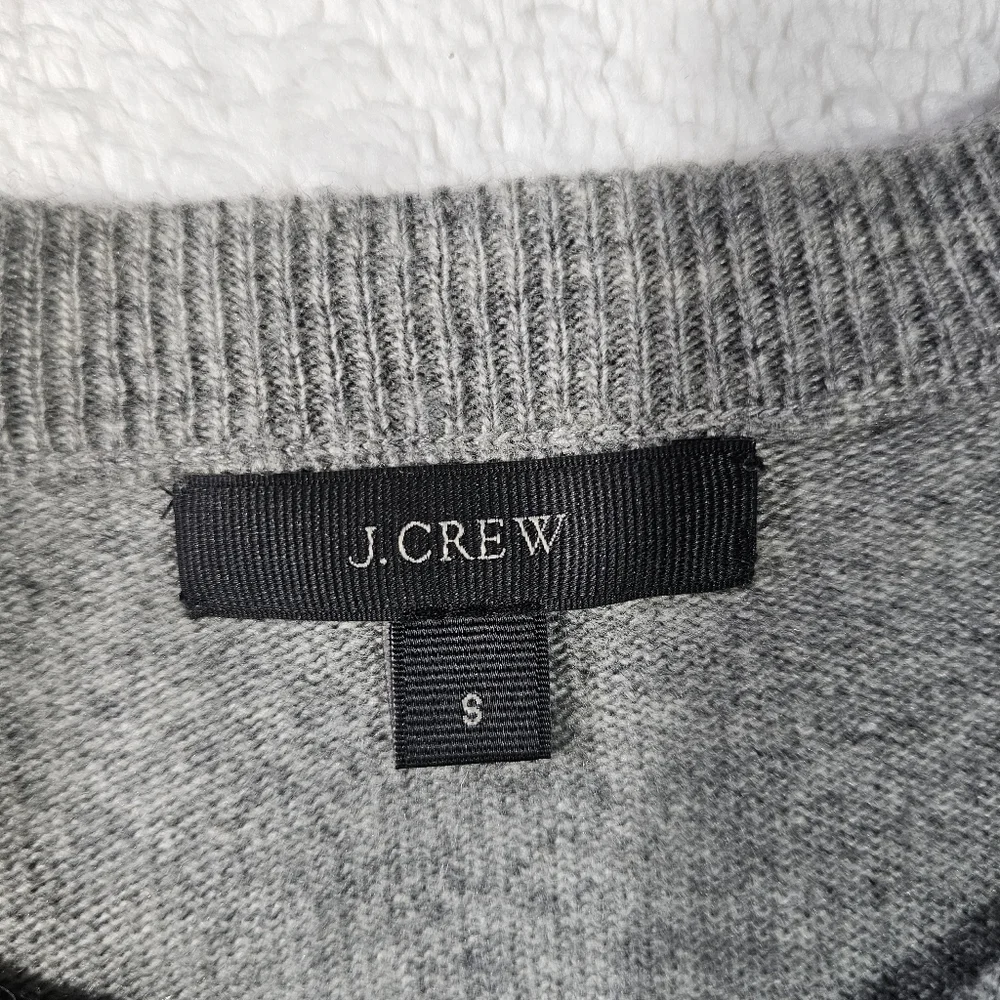 J.CREW Embellished Front GREY Sweater: Size S